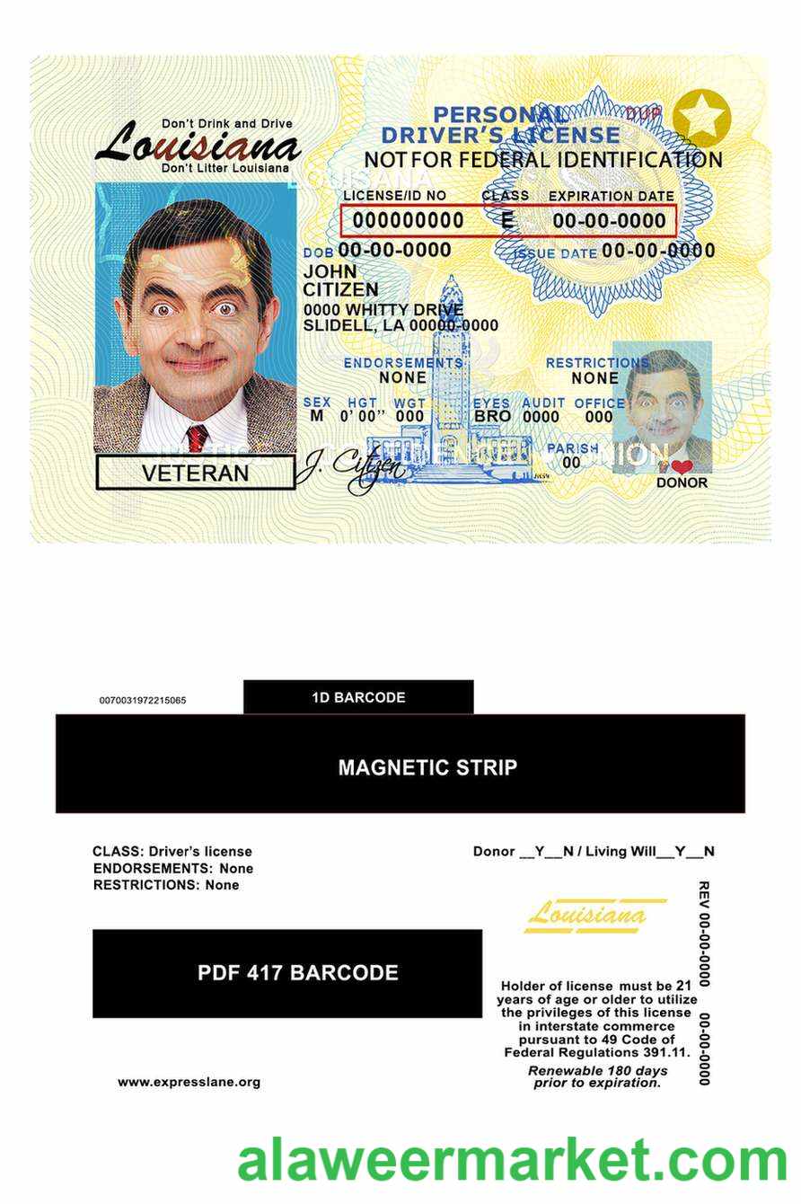USA Louisiana driving license